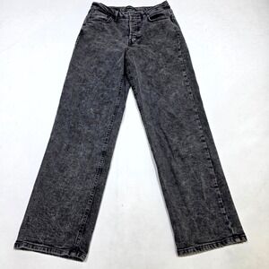 Wild Fable Jeans Women 8 Black Acid Wash High Rise Button Fly Straight Leg Denim